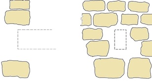 afb. 08.1.5 - 7 Links een verticaldoorsnede, rechts het frontaanzicht van het gat.