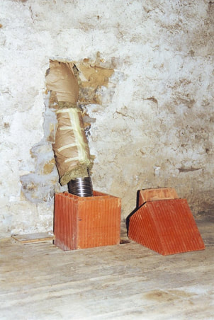 afb. 12.1.3 - 4b Aansluiting van boisseaux + tubage op de bestaande schoorsteen