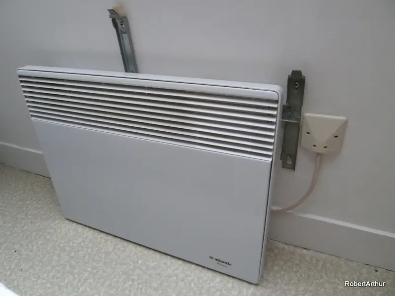 Elektrische convector met sortie de câble aan de muur