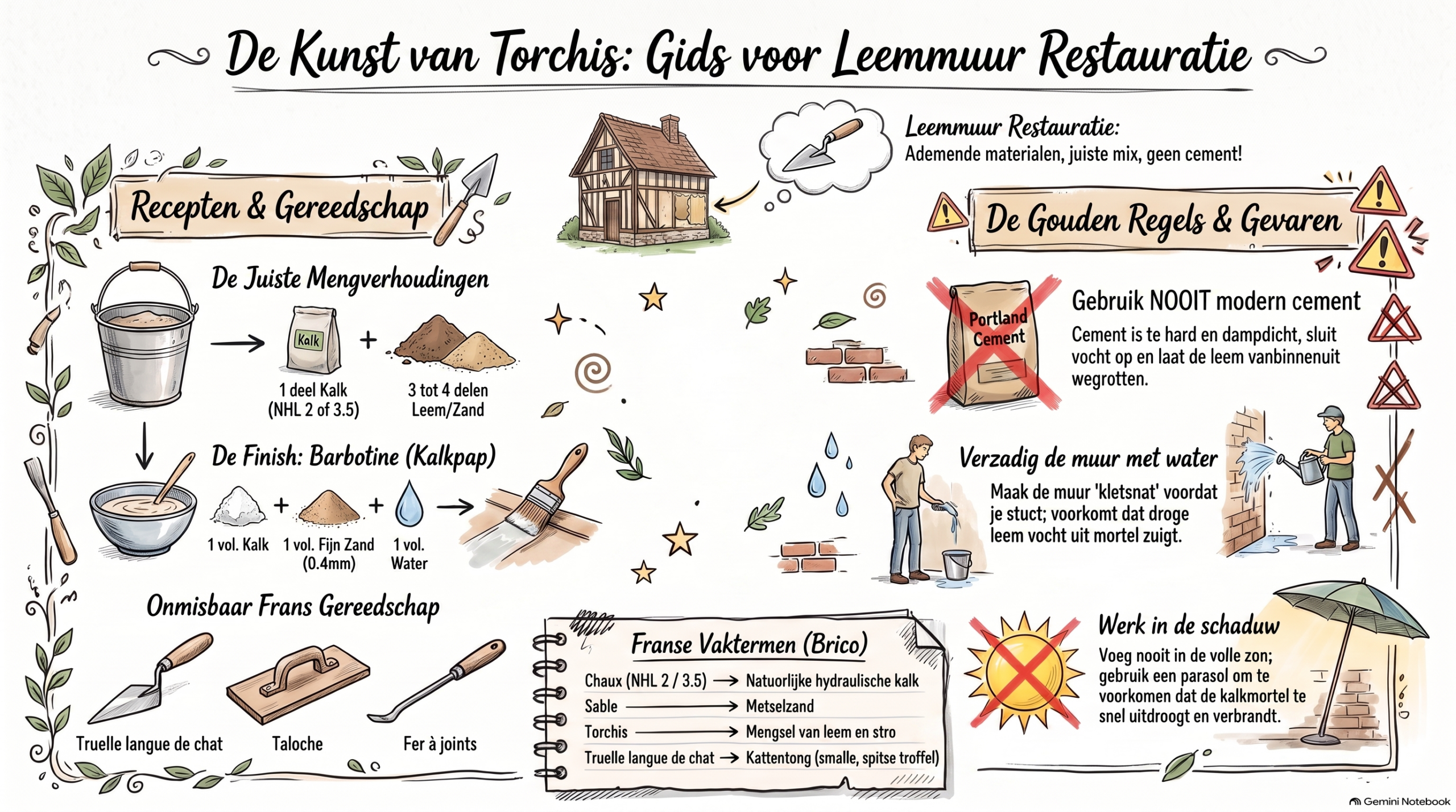 Infographic: Handboek Leemrestauratie en Torchis in Frankrijk